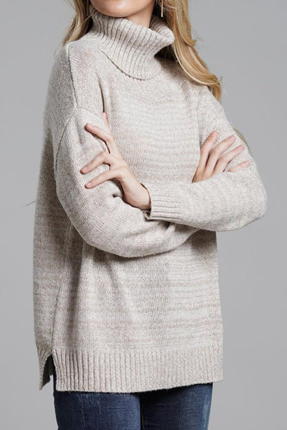 Casual Knit High Neck Loose Sweater