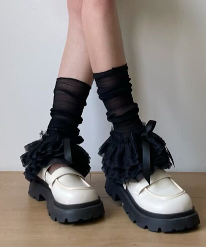 Summer White Multi Layer Lace Edge Tulle Socks Foot Cover