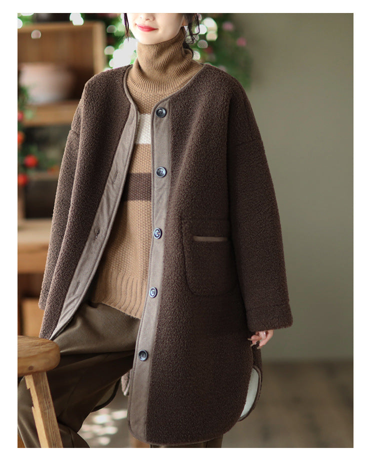 Fashion Mid-Length Sherpa Thermal Jacket