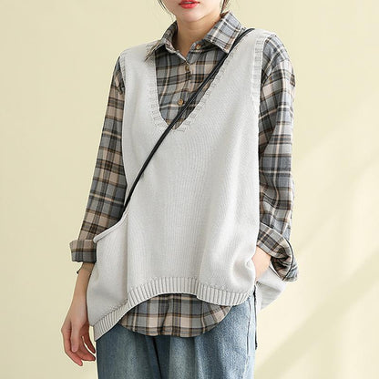 Women's Retro Knitted Pullover Sweater Vest