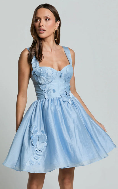 Amalie The Label - Lilou Flower Detail Corset Mini Dress