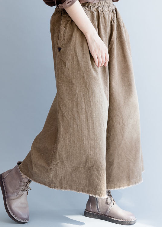 Natural Coffee Corduroy wide leg Pants