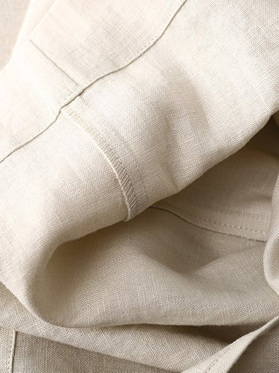 Loose Linen High Waist Solid Straight Trousers