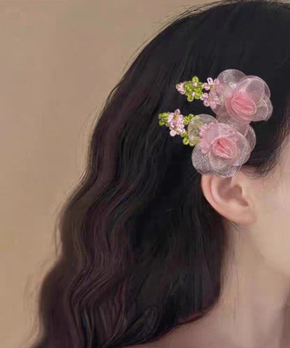 Beautiful Green Tulle Floral Weave Hairpin