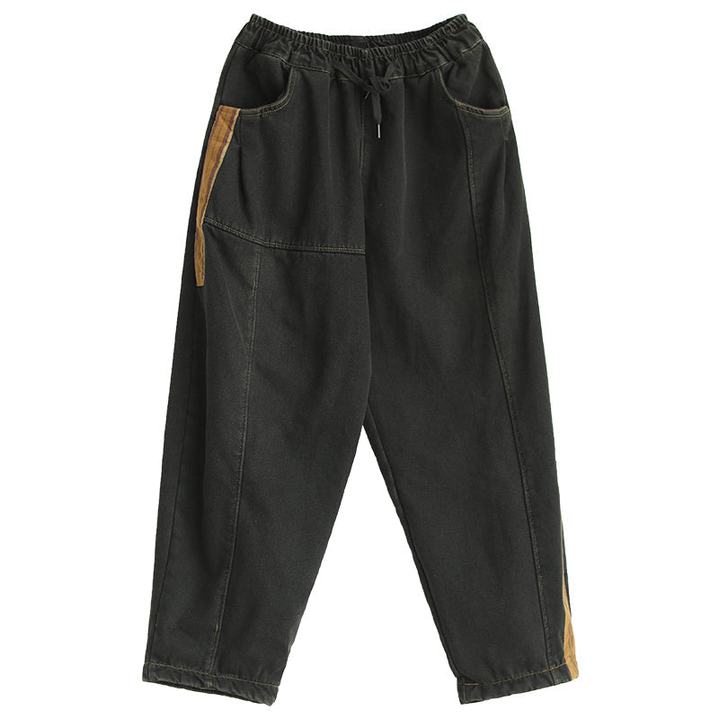 Women Winter Fur Patchwork Casual Jeans