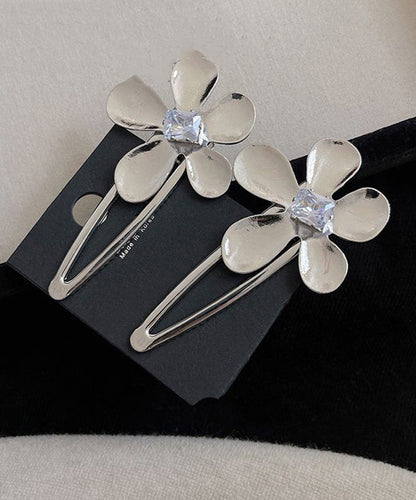 Boutique Silk Alloy Zircon Floral Hairpin
