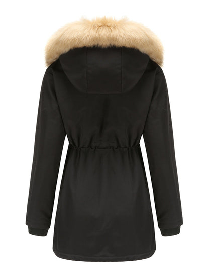 Women's Coat Daily Lamb wool Fall Winter Regular Midi Length Coat Solid Color Oversized Coat