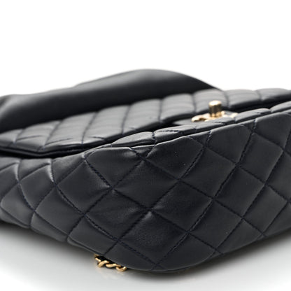 Lambskin Quilted Large In Seoul Backpack Navy