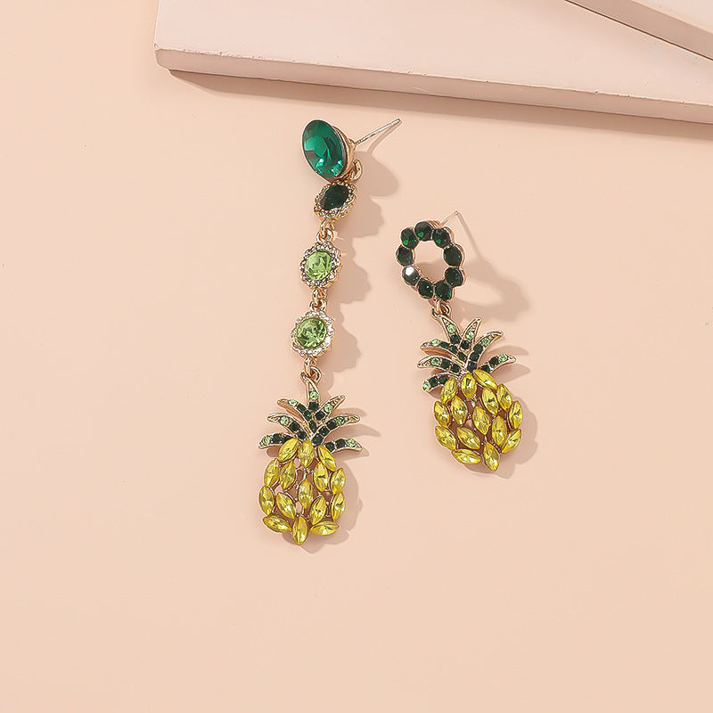 Fashion Statement Pineapple Asymmetric Earrings