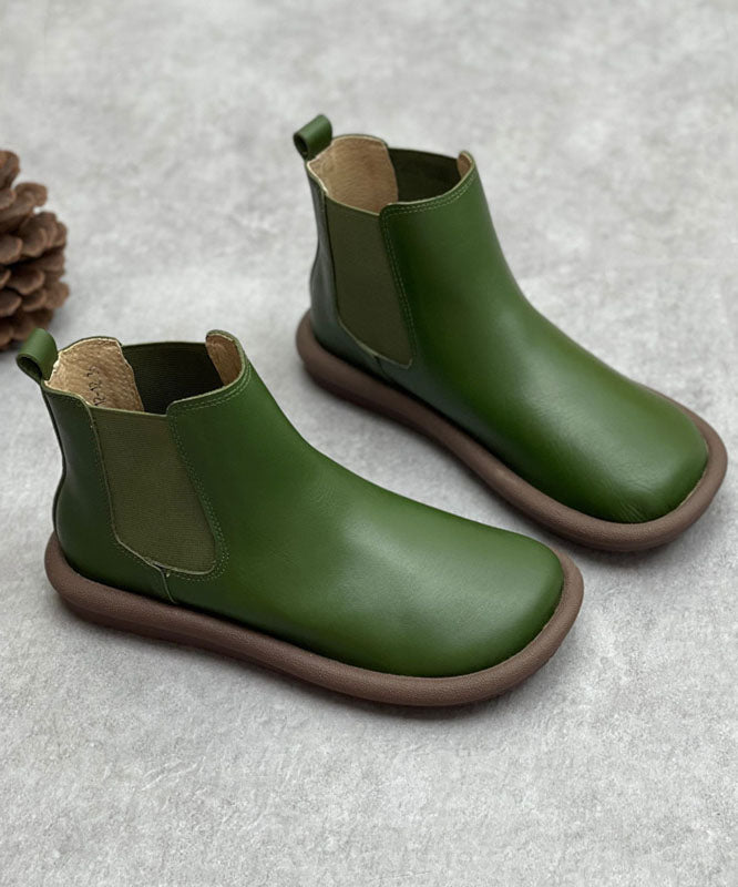 Coffee Boots Cowhide Leather Fashion Shelsea Boots
