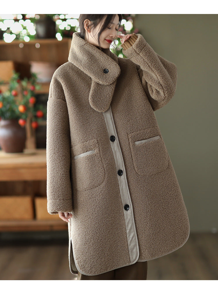 Fashion Mid-Length Sherpa Thermal Jacket