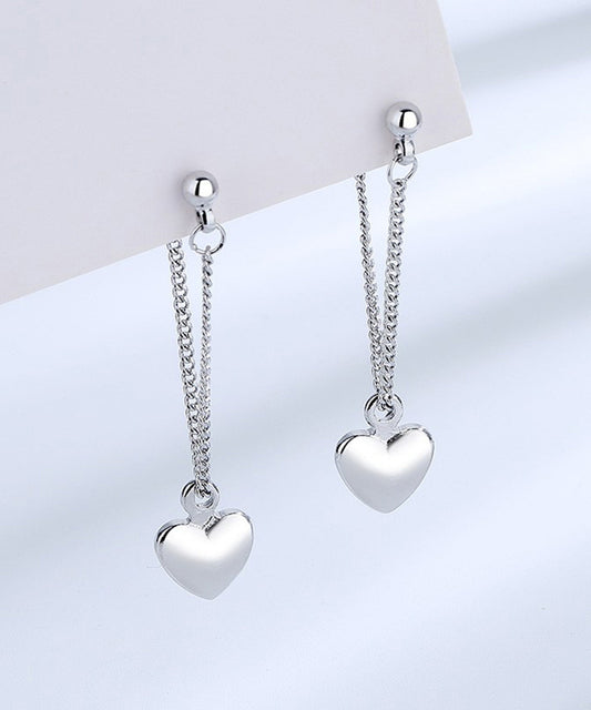 Fine Silk Stainless Steel Love Tassel Drop Earrings