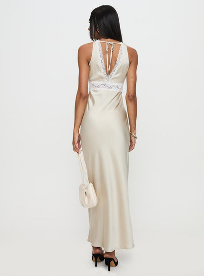 Persefonie Lace Maxi Dress Champagne