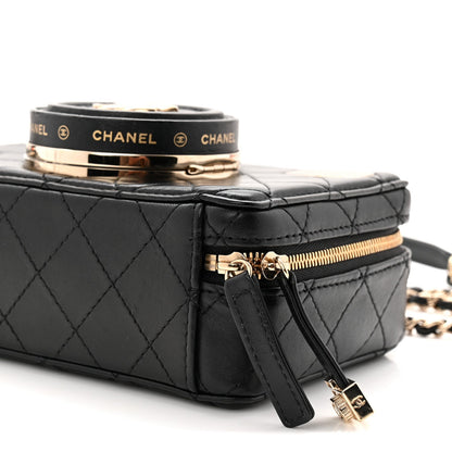 Lambskin Quilted Coco Click Bag Black