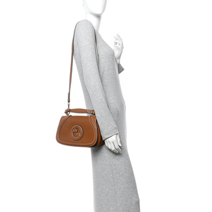 Roxy Calfskin Medium Blondie Top Handle Bag Brown