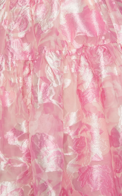 Lettie Mini Dress - Strapless Tiered Hem Dress In Pink