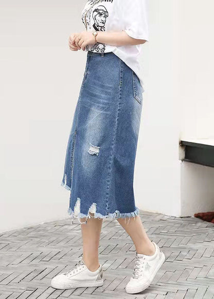 Retro Casual Large Elastic Waist 2021  New Denim Skirt