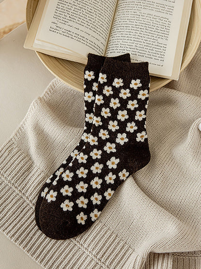5 Pairs Women Winter Warm Wool Thickened Socks