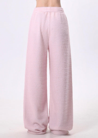 Beautiful Pink Dog Fluffy Straight Pants Spring