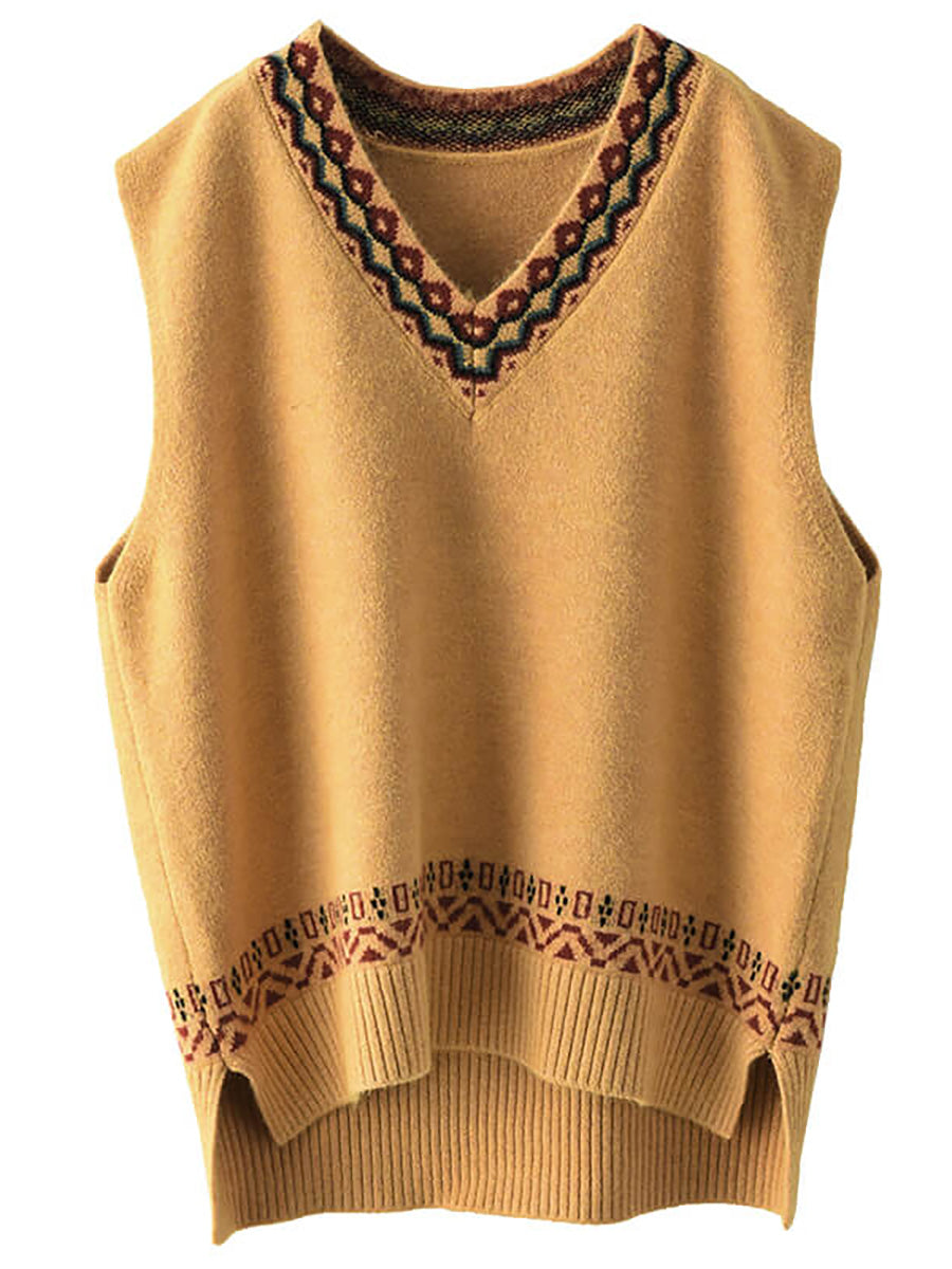 Winter Women Knitted Vest Sleeveless Sweater