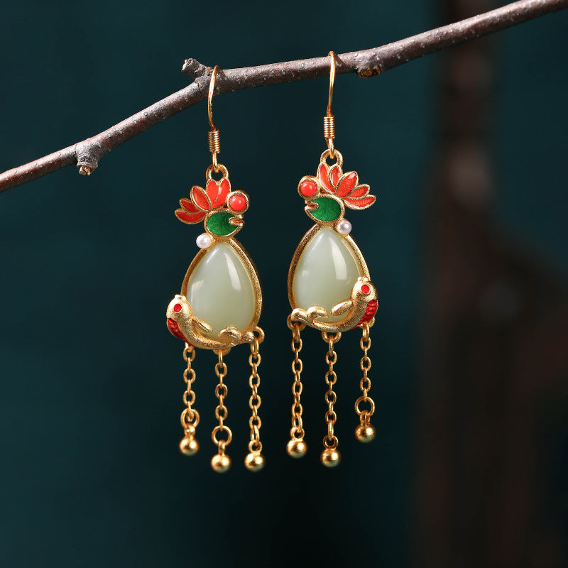 Court Style Tassel Retro Literary Earrings