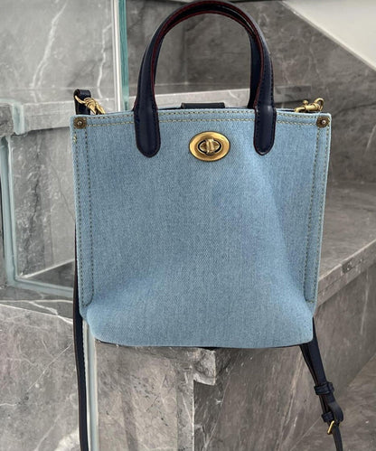 Casual Blue Large Capacity Versatile Denim Tote Handbag