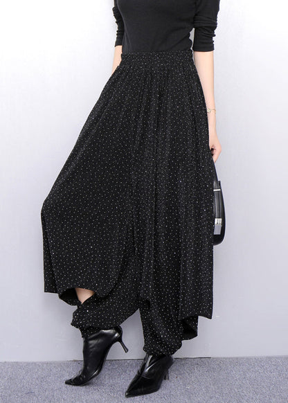 Luxury Minimalism Lantern Pants With Textured Gold Pattern