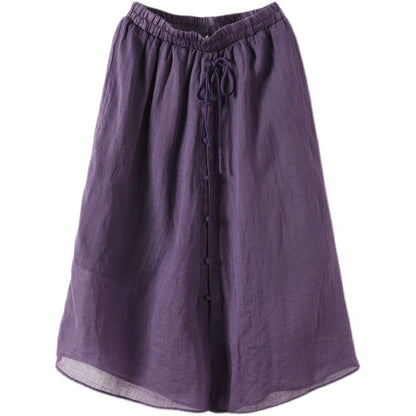 Cozy Linen Retro A-Line Casual Skirt