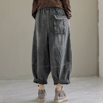 Retro Patchwork Autumn Loose Casual Jeans