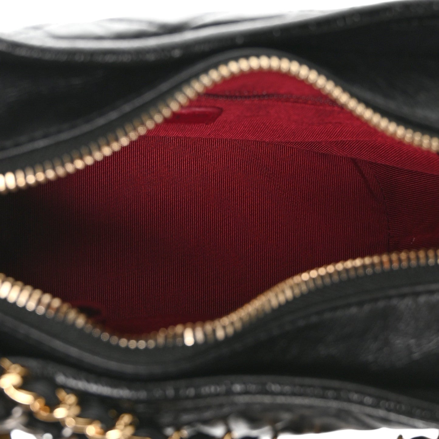 Aged Calfskin Quilted Small Gabrielle Logo Hobo Black