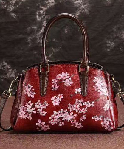 Classy Coffee Embossed Versatile Calf Leather Tote Handbag