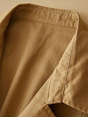 Women's Natural Fabric Double-breasted Minimalist Style Coat With Pockets In One-Size