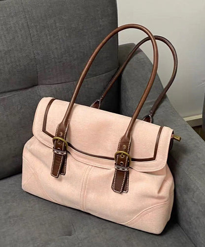 Modern Pink Solid Durable Faux Leather Shoulder Bags