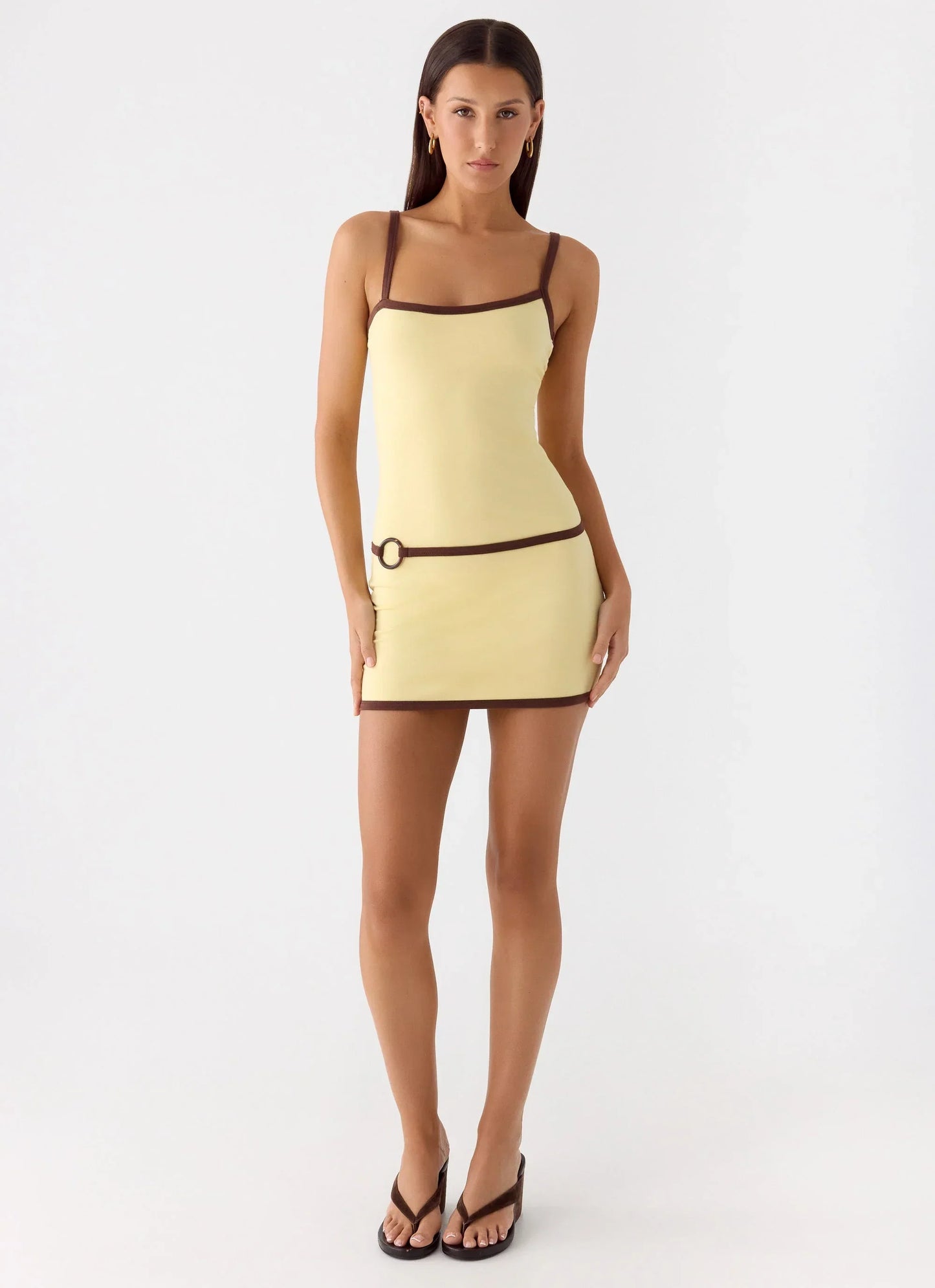 Felicia Asymmetrical Mini Dress - Yellow