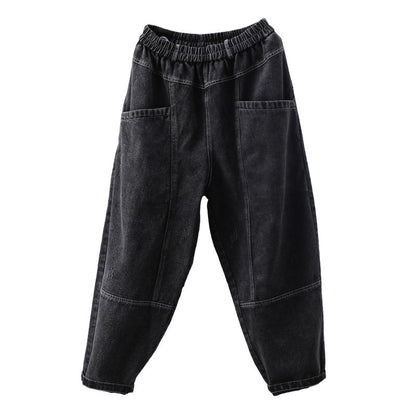 Summer Women Retro Loose Cotton Jeans
