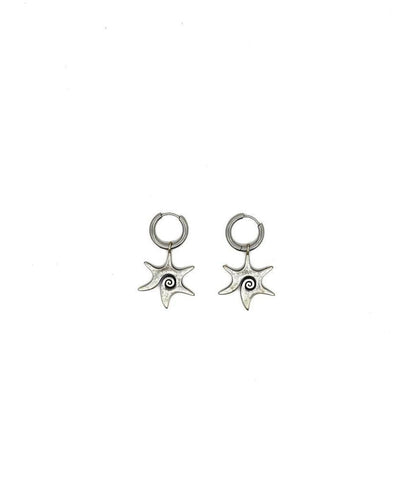 Boho Silk Stainless Steel Alloy Star Wortex Hoop Earrings