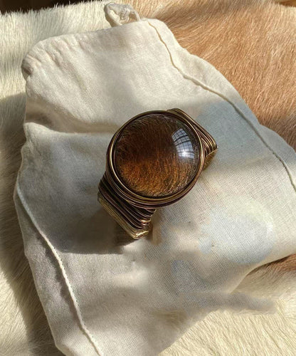 Unique Brown Metal Alloy Wrap Cuff