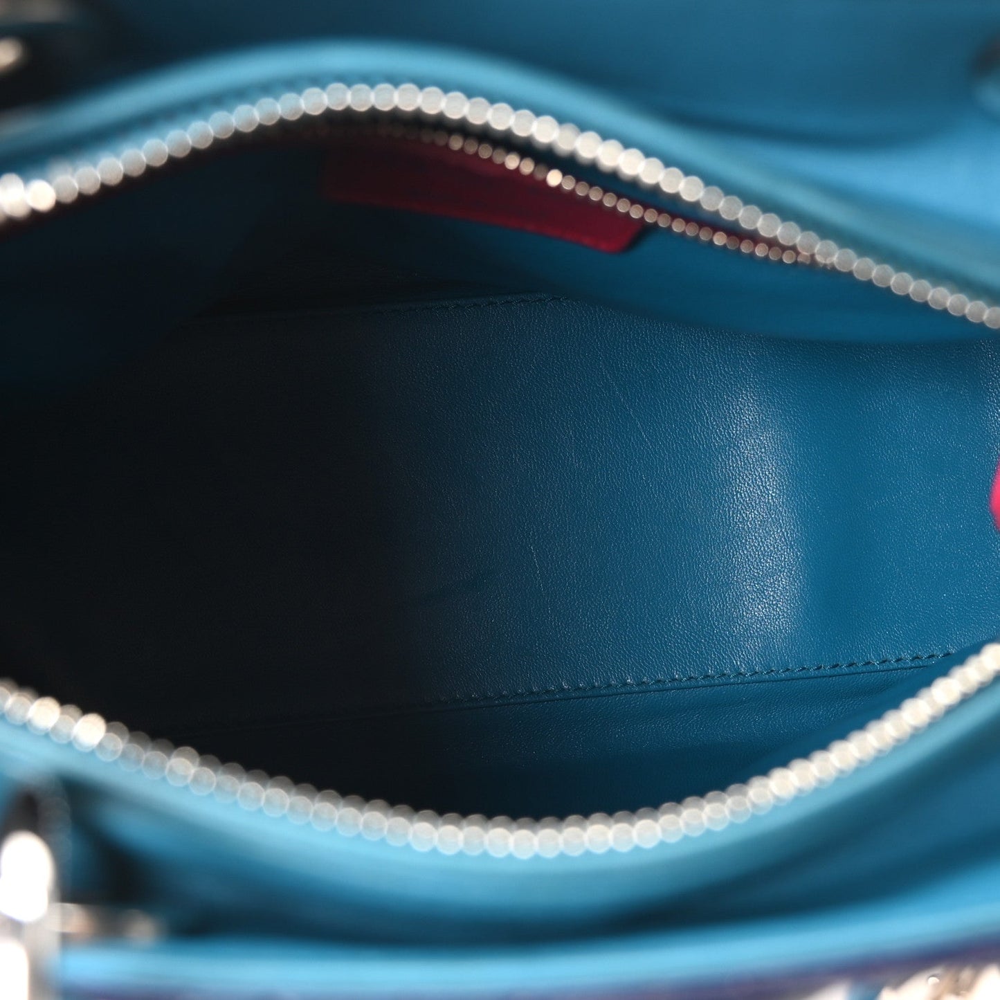 Lambskin Cannage Medium Tri-Color Lady Dior Sapphire Fuchsia Turquoise