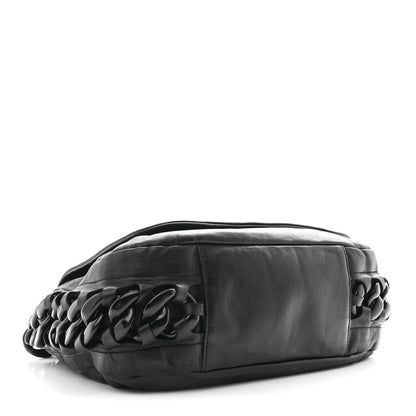 Calfskin Modern Chain Rhodoid Flap Black