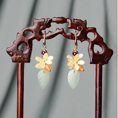 Glazed Osmanthus Small Fresh Forest Earrings