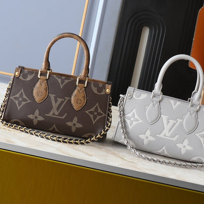 LOUIS VUITTON ONTHEGO EAST WEST CHAIN MONOGRAM REVERSE BROWN 25CM M14236