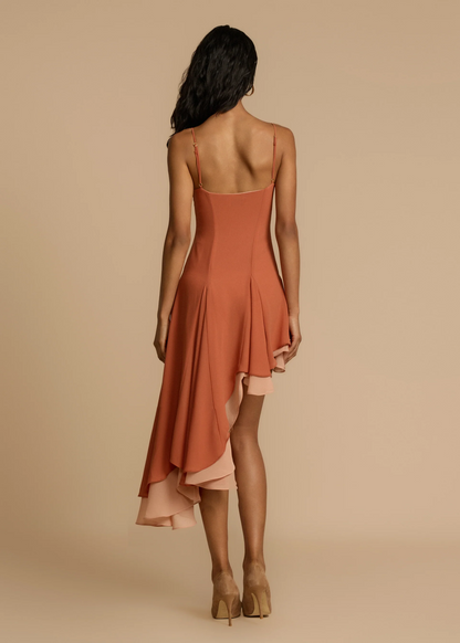 Sexy Slim-Fit Slant-Cut Bottom Dress with Suspenders