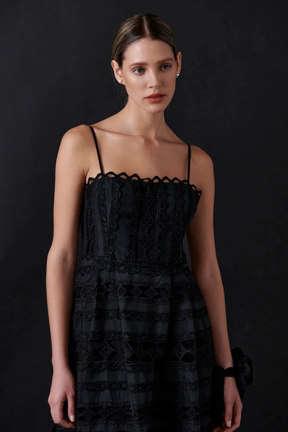 Combination Lace Maxi Dress