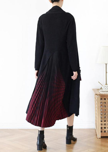Pullover fall sweaters fashion red patchwork knitted outwear
