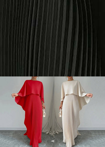 Modern Beige O-Neck Solid Maxi Dresses Spring