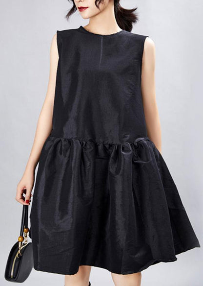 Boho Black O-Neck Half Sleeve Dress Summer