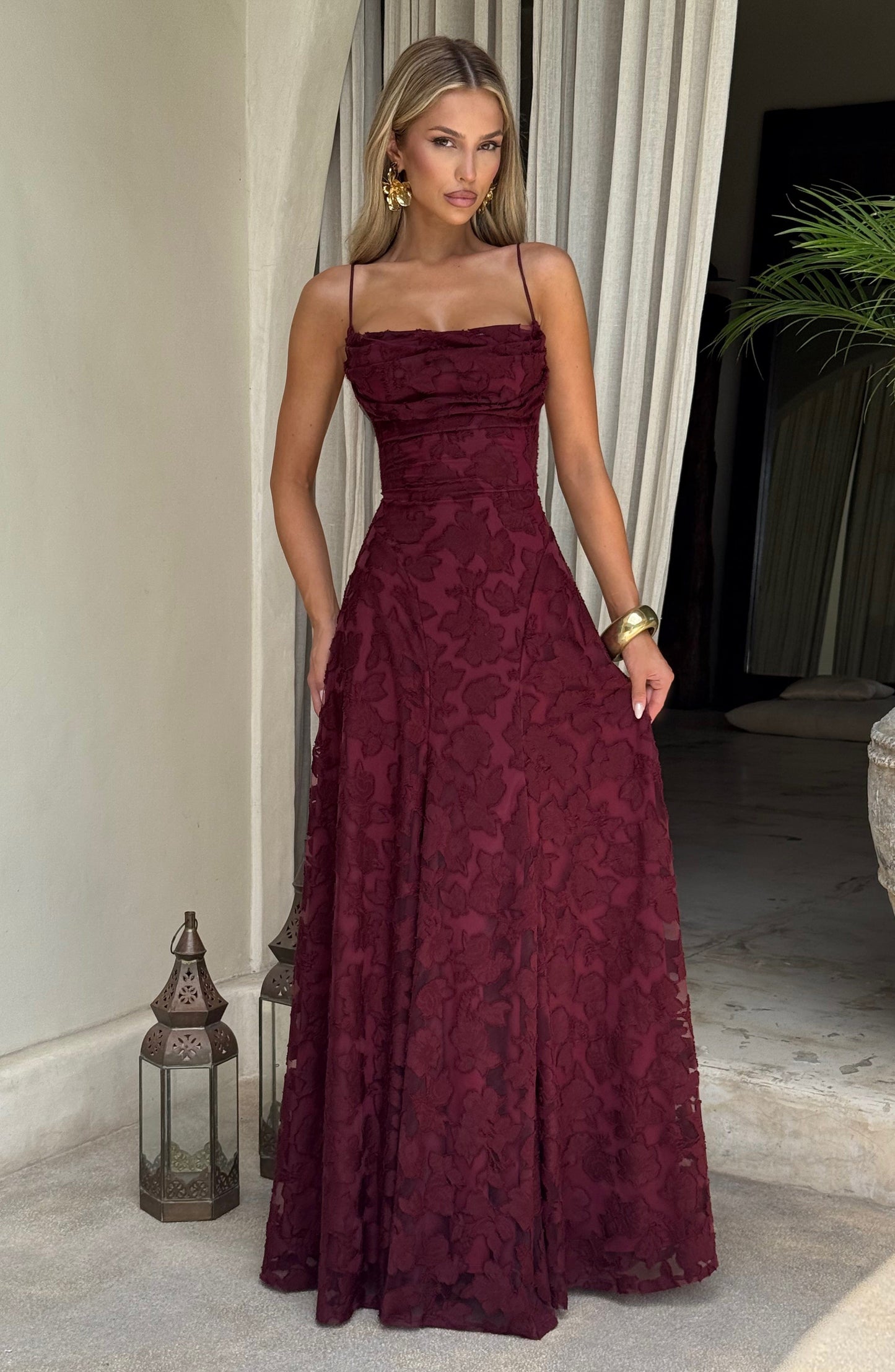 Francis Maxi Dress - Cherry Lacquer(__Limited Stock - Handmade to Order)