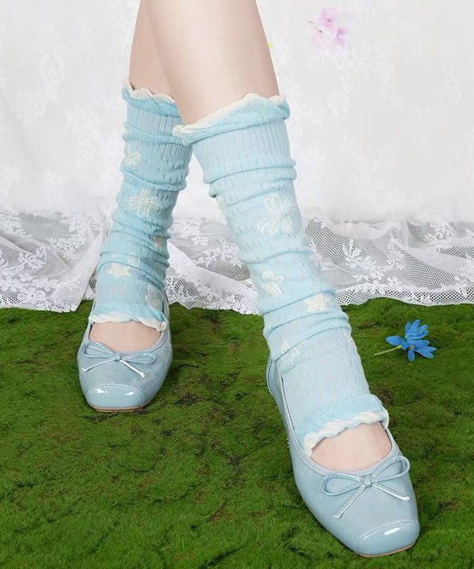 Fashion Grey Jacquard Breathable Cotton Mid Calf Socks