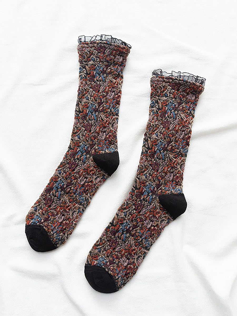 Women Cotton Lolita Style 5 Pairs Socks
