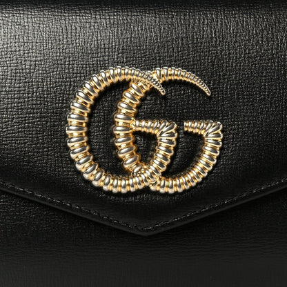 Textured Calfskin Torchon GG Broadway Envelope Clutch Black
